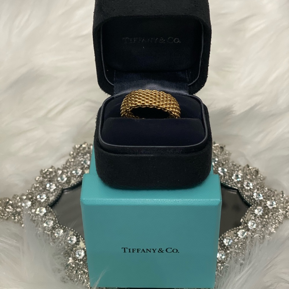 Tiffany & Co 18K Yellow Gold Mesh Ring